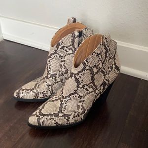 Snake skin booties